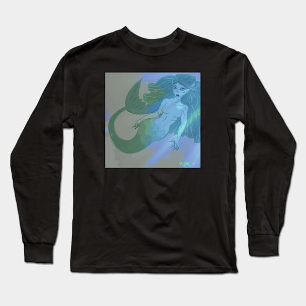 Mermaid Long Sleeve T-Shirt by TonyBreeden